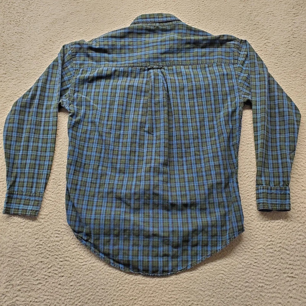Chaps Ralph‎ Lauren Shirt Mens Medium Blue Plaid Button Down Classiccore Pocket - Picture 4 of 11